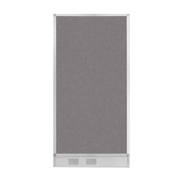 Hush Panel Configurable Cubicle Partition 3' x 6' Slate Fabric w/ Cable Channel